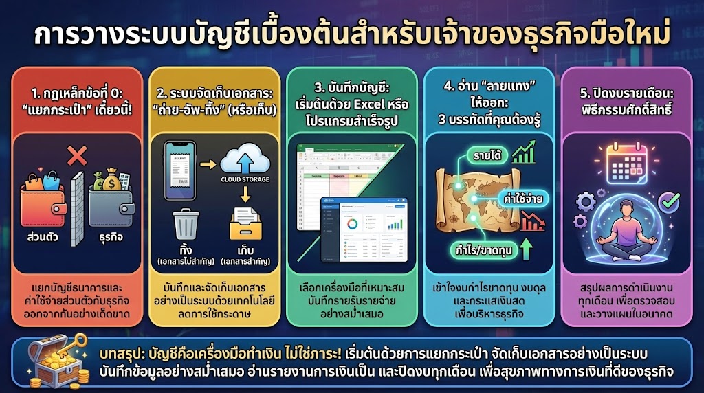 การวางระบบบัญชีเบื้องต้นสำหรับเจ้าของธุรกิจมือใหม่