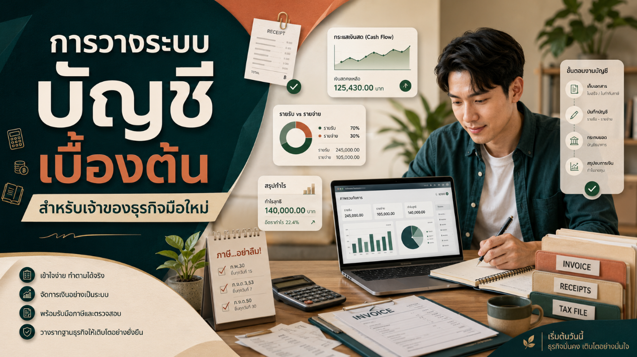 การวางระบบบัญชีเบื้องต้นสำหรับเจ้าของธุรกิจมือใหม่